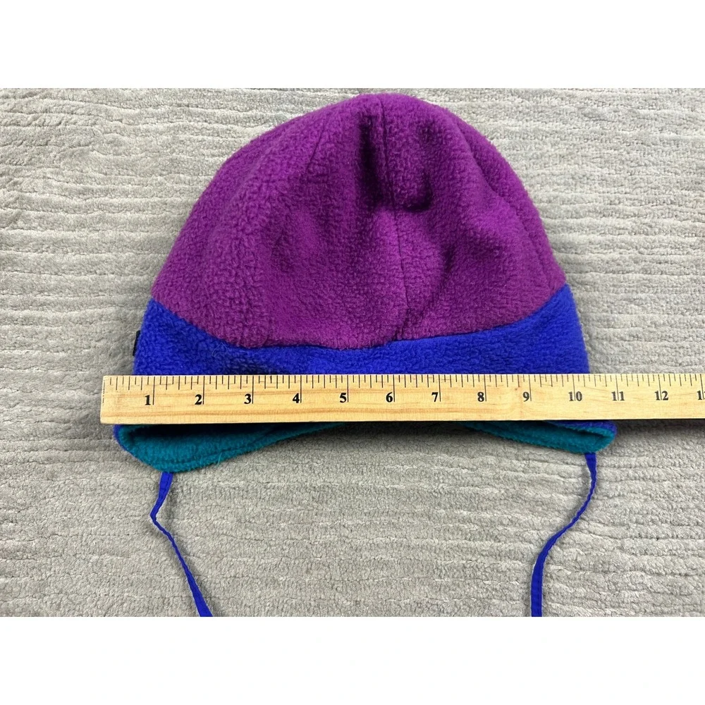Columbia Earflap Hat Youth L/XL Purple Blue‎ Teal Reversible Fleece Made in USA